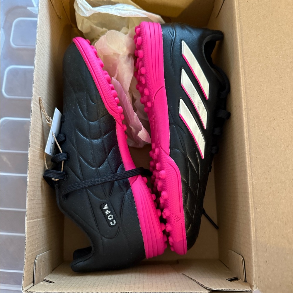 Adidas Copa Black and Pink Cleats indoor